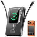 Magnetic Portable Charger with Built-In-Cable, Iwatch Charger, 10000Mah Power Bank with Display, Foldable Stand, 22.5W Fast Charging Travel Battery Pack Compatible with Iphone and Apple Watch
