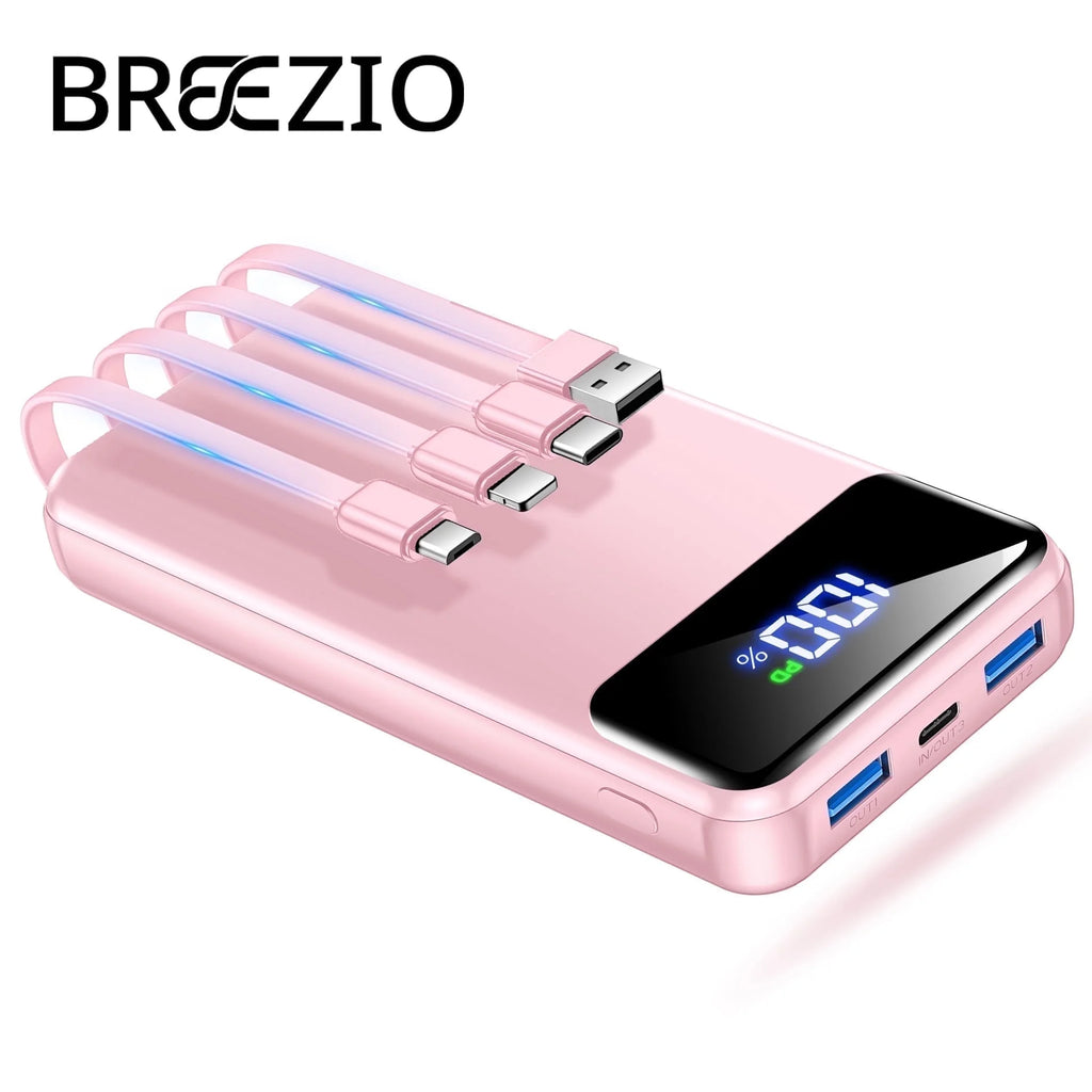 Portable Charger Power Bank 50000Mah Battery Pack, 22.5W Fast Charging Powerbank with Built in Cables,Travel Essential USB-C Portable Phone Charger, Compatible for Iphone Samsung Pixel Android Ipad