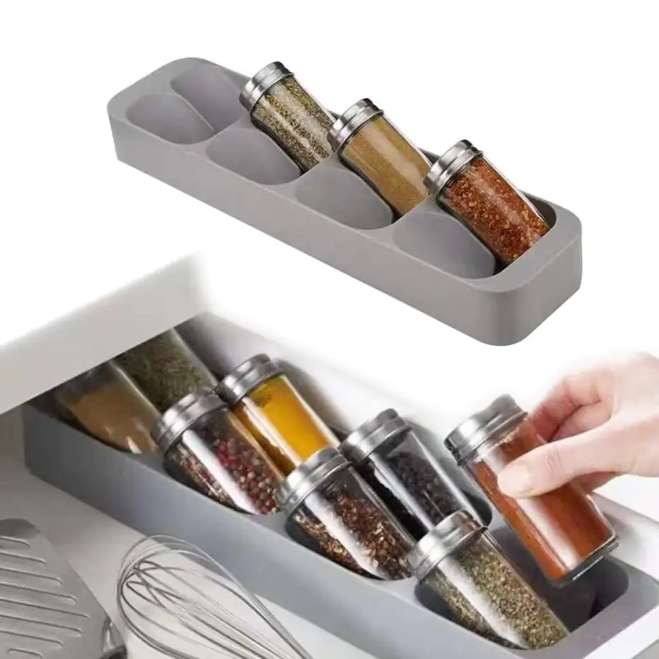 Spice Bottle Rack for Organized Kitchen Storage