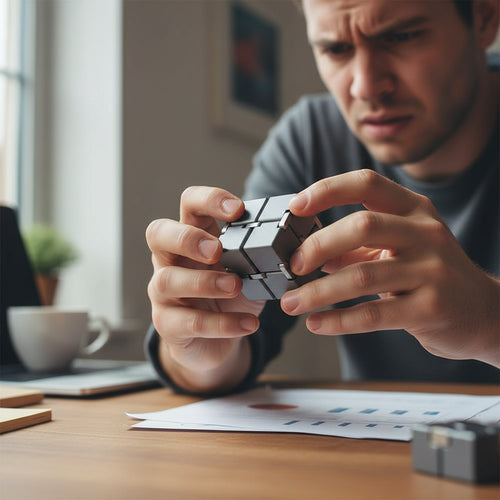 DOLASEV Metal Infinity Cube Fidget Toys for Teens Kids Fidget Toy ADHD Fidget Toys for Adults with Anxiety Desk Fidgets for Office for Adults (Grey)